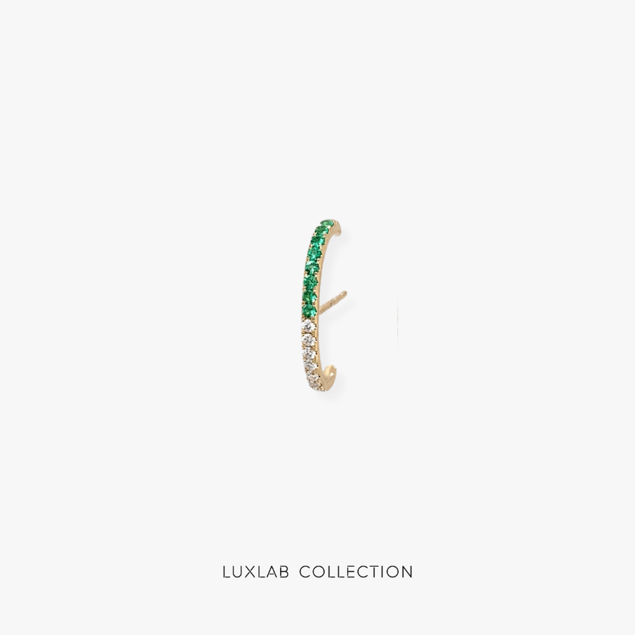 Mono boucle d’oreille Pavé Vertigo — Argent 925 plaqué or 18 carats & oxyde de zirconium - Luxlab Collection